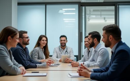 Al Wafa Veterinary Supplies team collaborating in a modern office setting